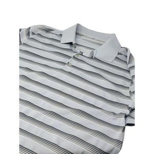 Nike Golf Men's Polo Shirt Polyester Gray Black‎ Striped Short Sleeve